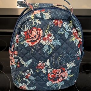 Vera Bradley Blue Floral Quilted Cosmetic Bag